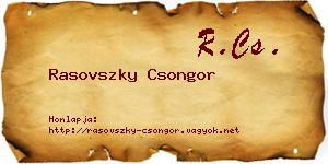 Rasovszky Csongor névjegykártya